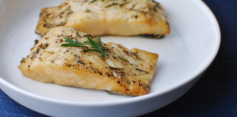 Air Fryer Black Cod with Rosemary Close up