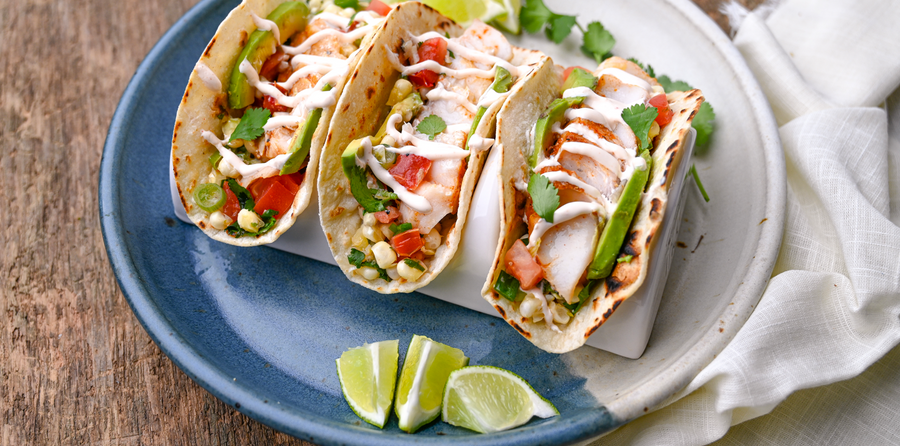 Black Cod Tacos on plate