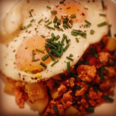 Easy salmon, leek, and potato hash with egg(s) | Alaska Gold Seafood