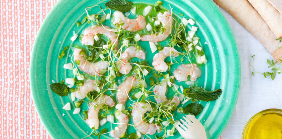 Alaska spot prawn crudo | Alaska Gold Seafood