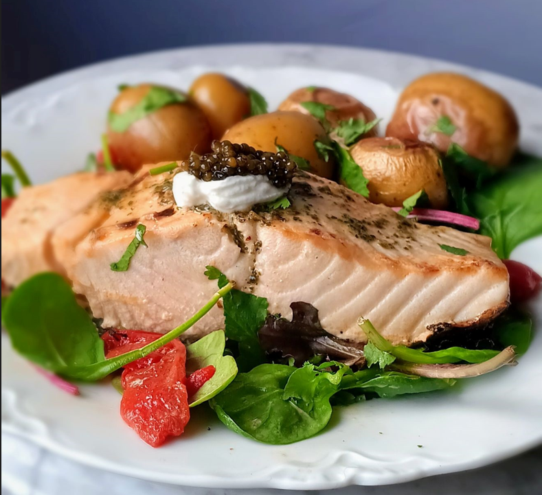 Marbled Wild King Salmon Portions | Alaska Gold Seafood