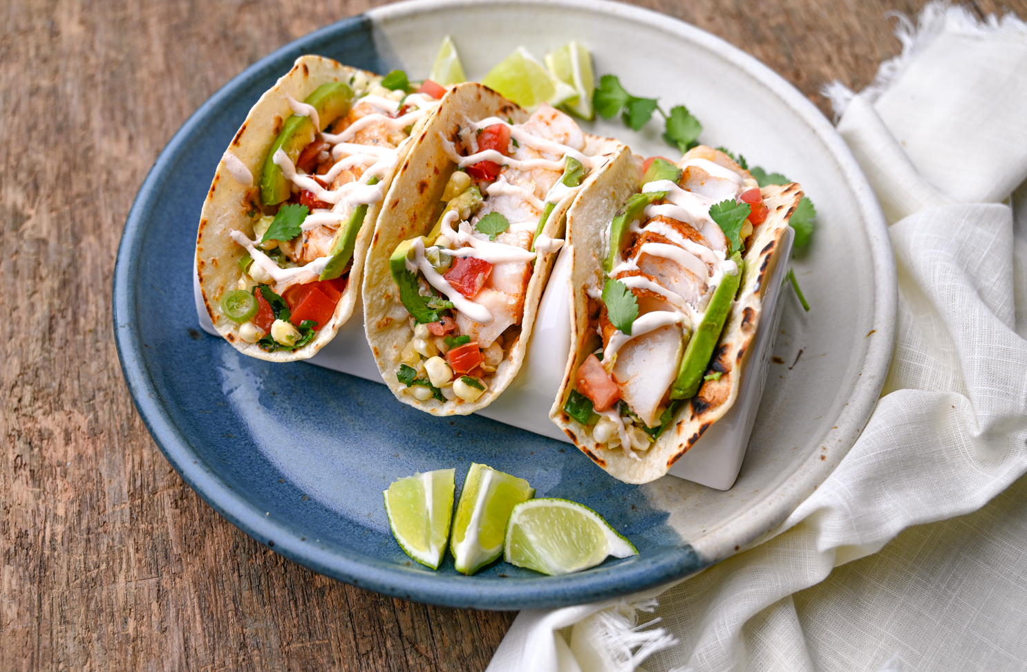 Black Cod Tacos on plate