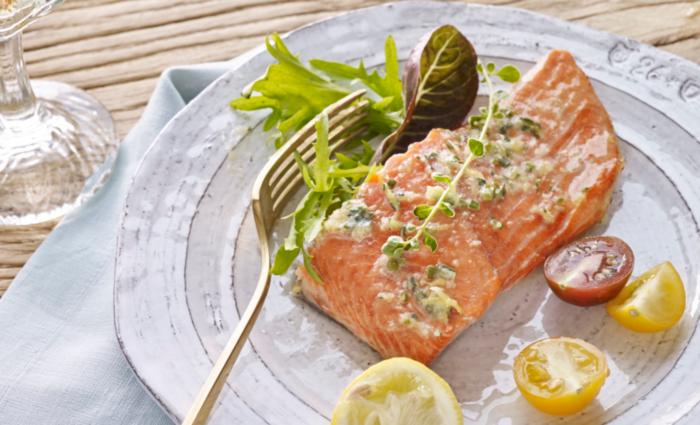 Wild Alaskan sockeye salmon with compound butter | Alaska Gold Seafood