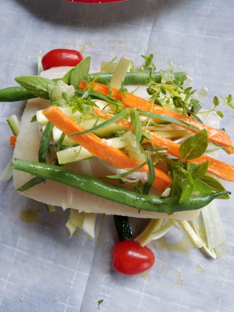 Fabulous baked halibut with spring veggies | Alaska Gold Seafood