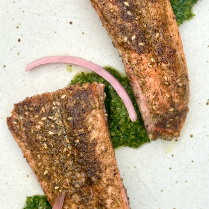 coho salmon with seasonings