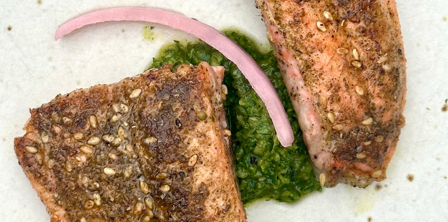 coho salmon with seasonings