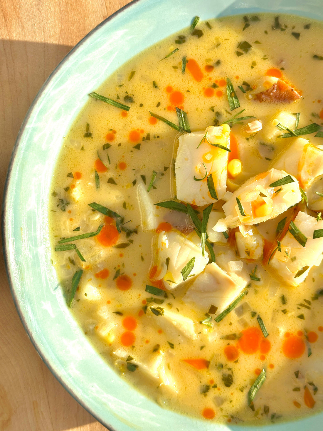 cod chowder close-up