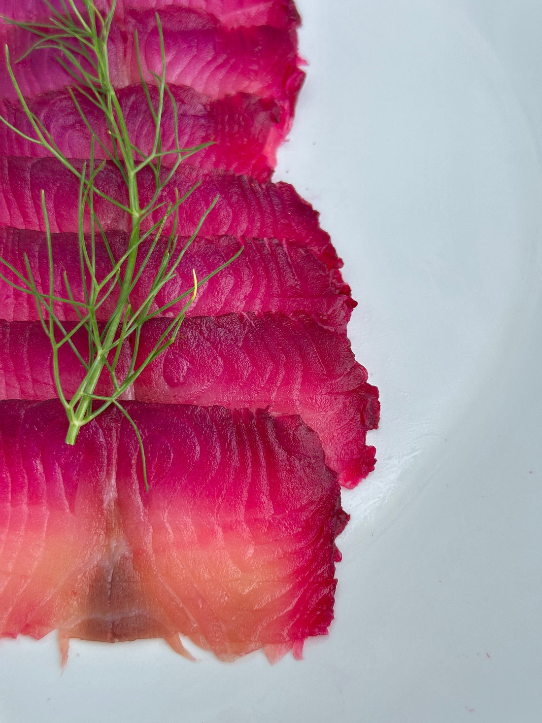 Nova lox with black cod with red beet color