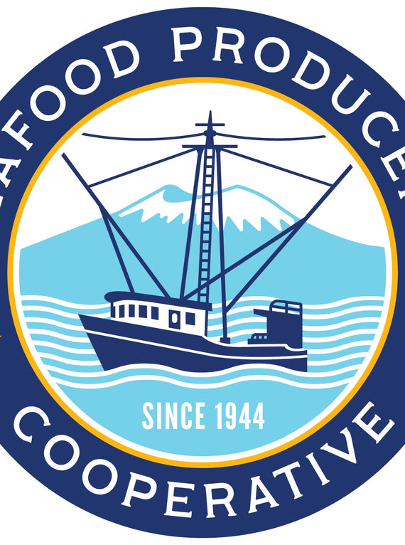 Seafood Producers Cooperative logo. Small boats, independent fishermen, co-op values.