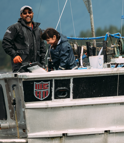 Fisherman Tad Fujioka fishing with his daughter.