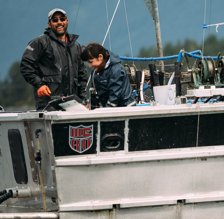 Fisherman Tad Fujioka fishing with his daughter.