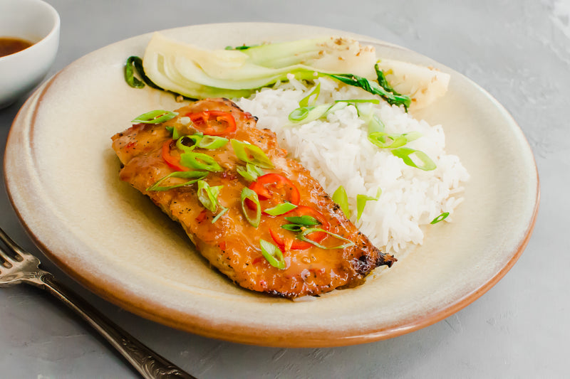 Keta Salmon fillet with chili lime sauce